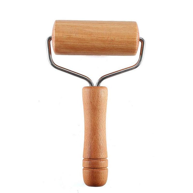 Lasenersm 1 Piece 9.5cm Wide Wooden Pastry Pizza Roller - Brayer Wooden Rolling Pin for Baking, Ceramic, 5D Diamond-Paint Art - Image 2